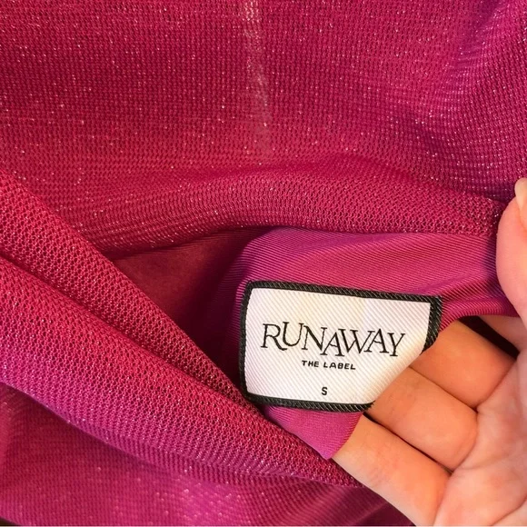 Runaway the label fuschia midi sparkle dress sz S - Picture 2 of 4